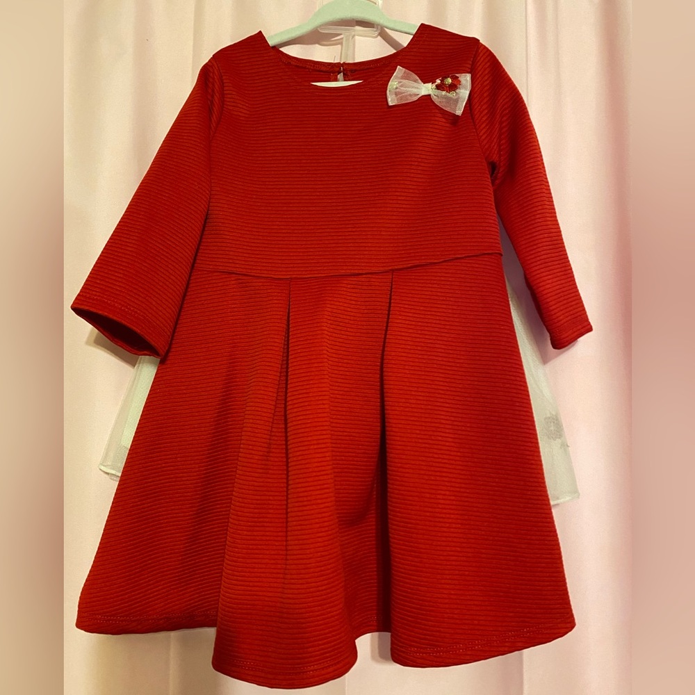 EUC 4T Dress with Optional Matching Over Skirt